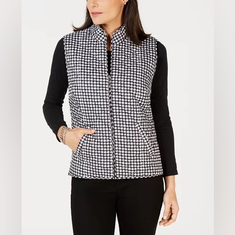 Vest Puffer Karen Scott Sport Vest black and white